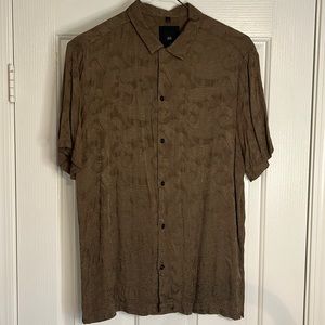 Green silky short sleeve shirt